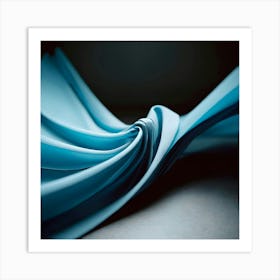 Abstract Blue Fabric 1 Art Print