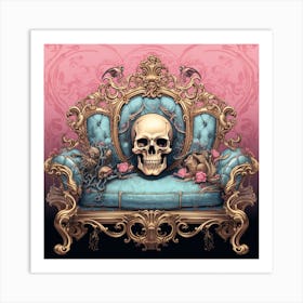 Skull On A Couch Art Print