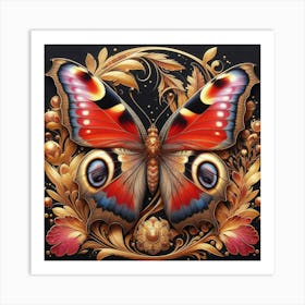 Butterfly In A Frame Art Print