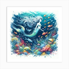 Illustration Mermaid 3 Art Print