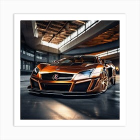 Orange Sports Car 1 Art Print