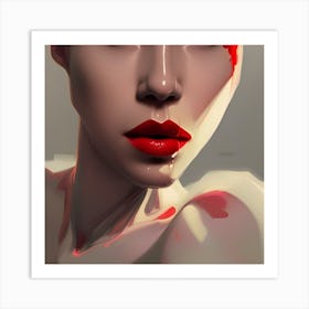 Asian Girl With Red Face Art Print