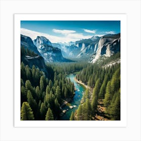 Yosemite Aerial View Art Print