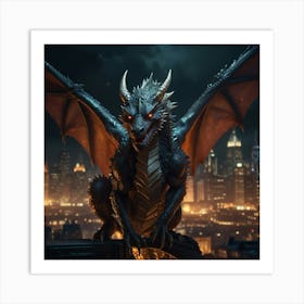 Dragon In The City 2 Art Print