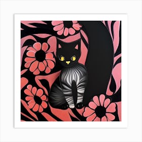 Floral Kitten Art Print