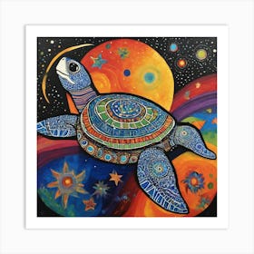 Turtle In Space 2 Art Print