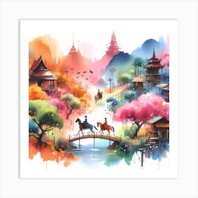 Asian Landscape Painting 49 Art Print