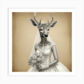 Deer Bride 3 Art Print