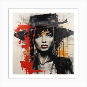 Girl In A Hat 4 Art Print