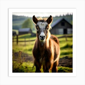 Field Domestic Agriculture Cute Nature Beautiful Rural Herd Farming Animal Farm Farm Anim (4) Art Print