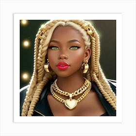 Black Woman With Braids 1 Art Print