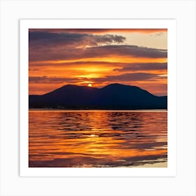 Sunset Over A Lake Art Print