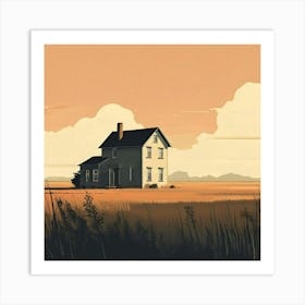 House In The Field Art Print