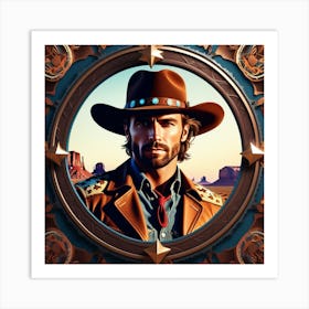 Cowboy In Hat 1 Art Print