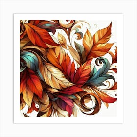 Autumn leaves swirling 7 Art Print