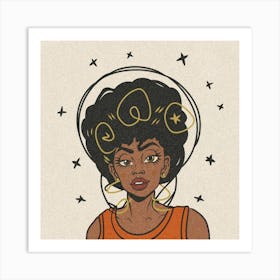 Black Woman With Stars Art Print