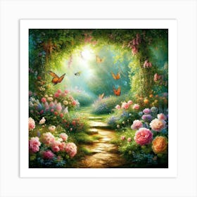 Butterfly Garden 1 Art Print