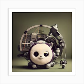 Robot Teddy Bear Art Print