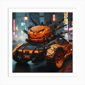 Pumpkin Car (Cyberpunk37) Art Print