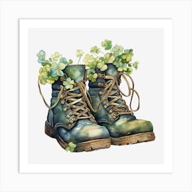 Boots With Shamrocks 4 Art Print