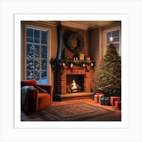 Christmas Tree In The Living Room 16 Art Print