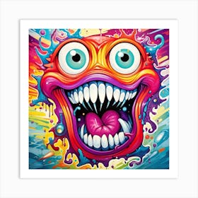 Psychedelic Monster Graffiti Art Print