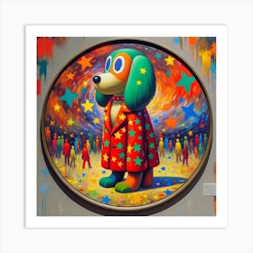 Dog With Stars Art Print