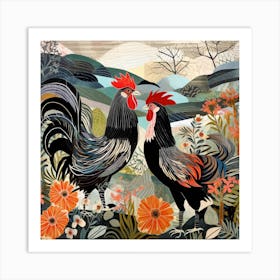 Bird In Nature Rooster 1 Art Print