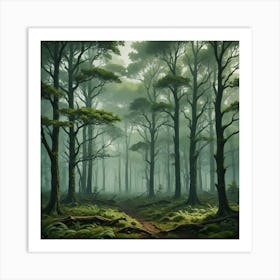 Foggy Forest 5 Art Print