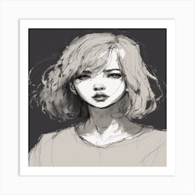 Girl With Short Hair Art Print