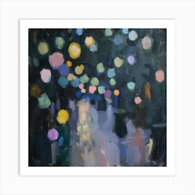 Street Lights At Night Art Print