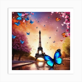 Butterfly In Paris 5 Art Print