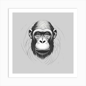 Chimpanzee Head Art Print