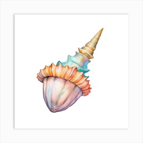 Watercolor Sea Shell Art Print