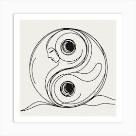 Yin and Yang Picasso style 2 Art Print