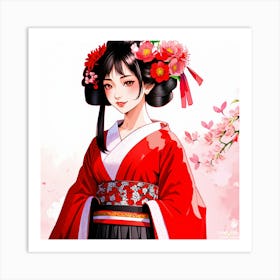 Japanese Girl Art Print