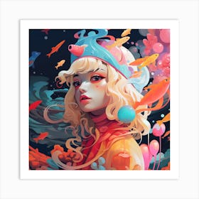 Kaleidoscope Girl Art Print