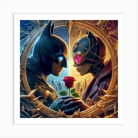 Batman And Batwoman Art Print