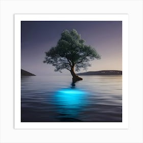 Lone Tree In Water Art Print