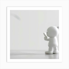 White Teddy Bear 1 Art Print