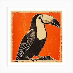 Retro Bird Lithograph Toucan 4 Art Print