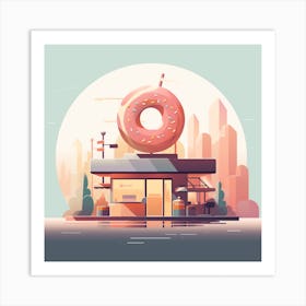 Donut Shop Illustration Art Print