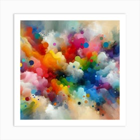 Abstract modernist colorful blots 3 Art Print