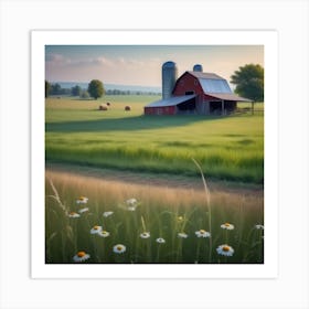 Barn In The Field 1 Art Print