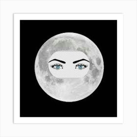 Full Moon With Eyes Art Print