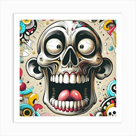 Doodle Skull Art Print