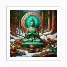 Green Tara in the Forest Art Print