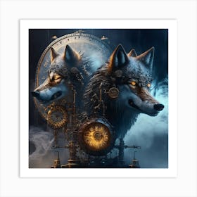 Steampunk Wolf 6 Art Print