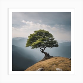 Lone Tree On A Hill 1 Art Print