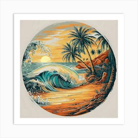 Sunset On The Beach Art Print